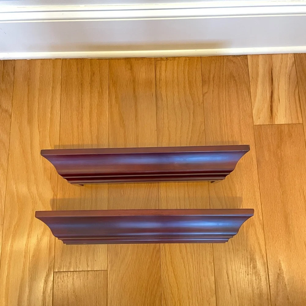 Floating Faux Wood Wall Shelf (1) 18x5x3 1 cherry Display Shelf